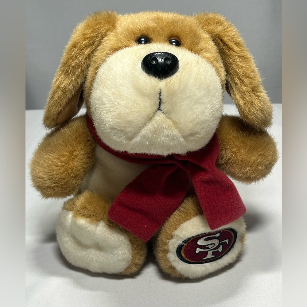 Hallmark San Francisco 49ers Plush Dog Vintage NFL Football Puppy Scarf 8" Logo